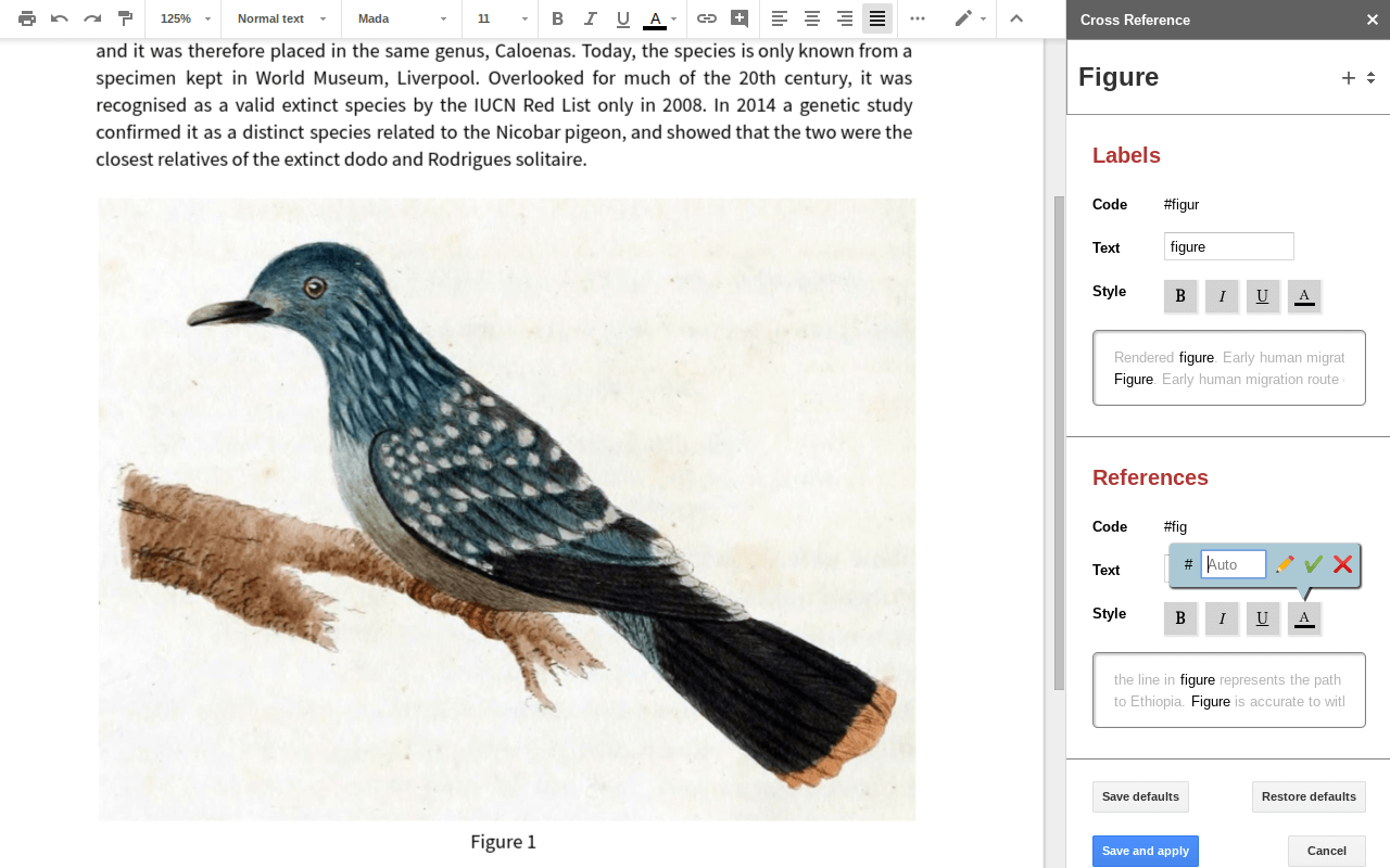 Cross Reference in Google Docs